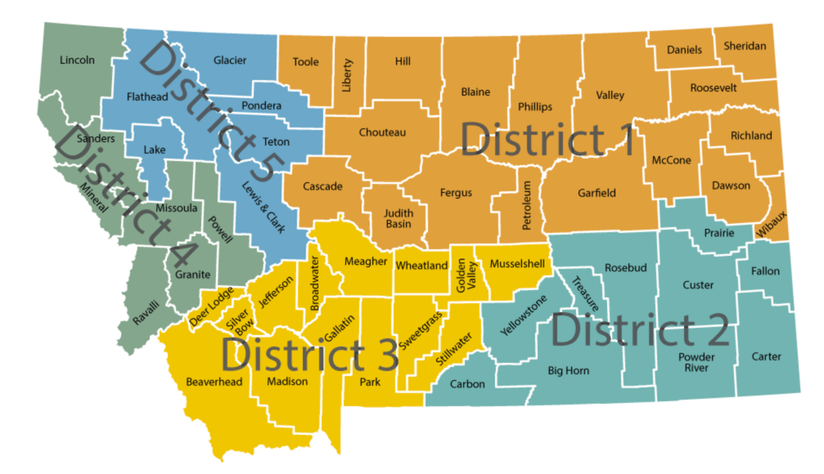 Montana Public Service Commission Districts
