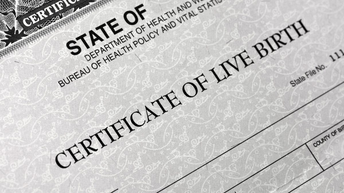 Birth Certificate for live baby born