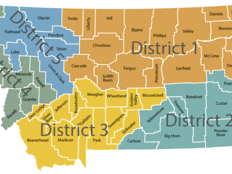 Montana PSC district map