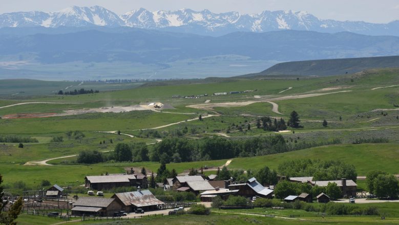 A ranch in a valley.