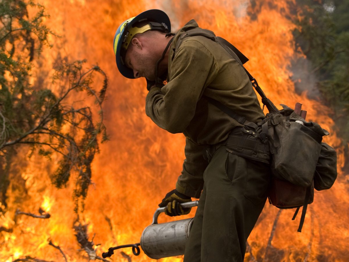 Prepping and burning around Trinity Guard Station during the Trinity Ridge Fire in the Boise National Forest, Idaho, in August 2012.